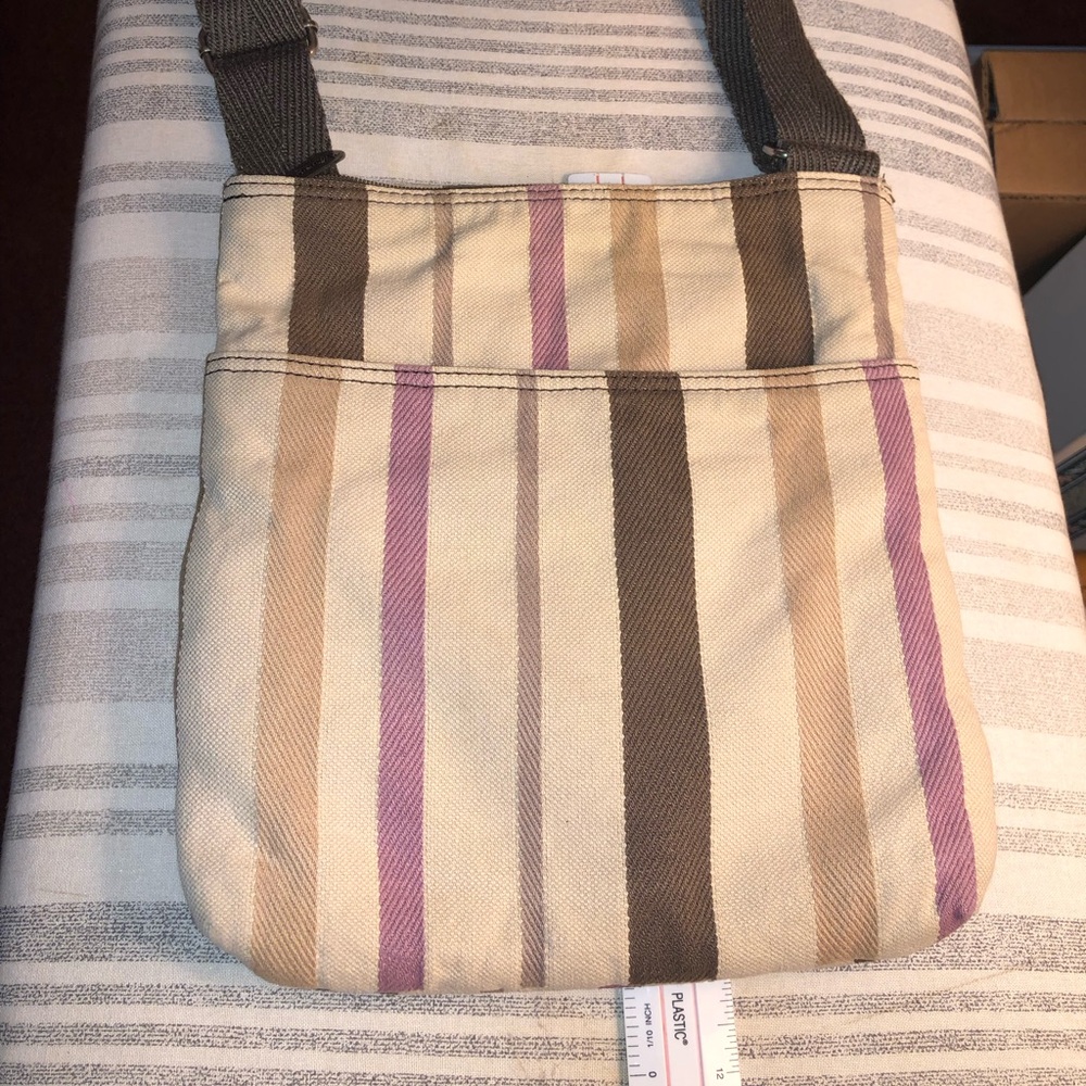Striped Canvas Crossbody Bag
